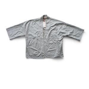 Solitaire Anthropologie Faux Suede Open Front Cardigan Jacket Women's M